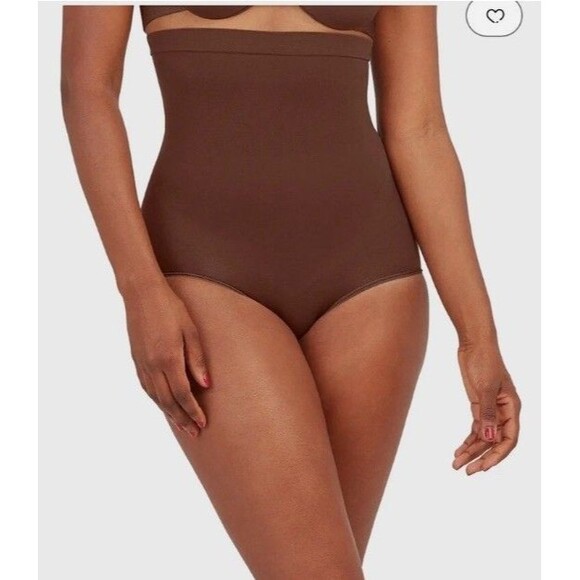 SPANX High Power Brief High Waisted Cotton Panty Cocoa Size B - Picture 2 of 5